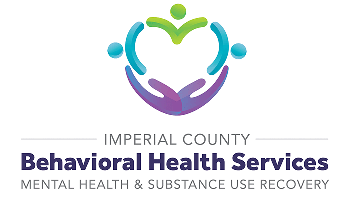 Logo for Imperial County Behavioral Health Services with colorful abstract figures forming a heart shape.