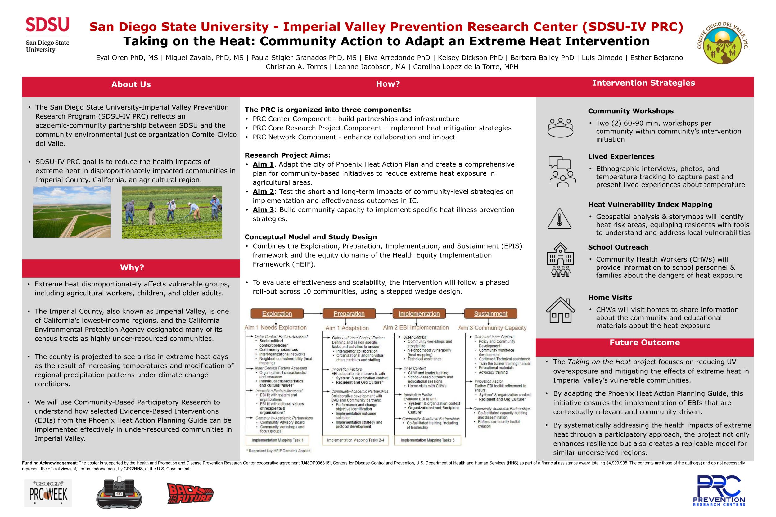 Scientific research poster: Taking on the Heat: Community Action to Adapt an Extreme Heat Intervention